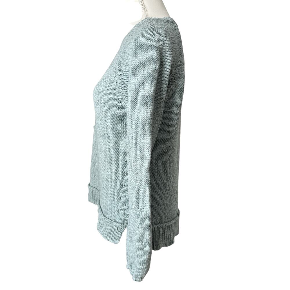 J. JILL Sweater Womens SP Seafoam Green Cotton Wool Blend Relaxed Fit - Picture 5 of 8